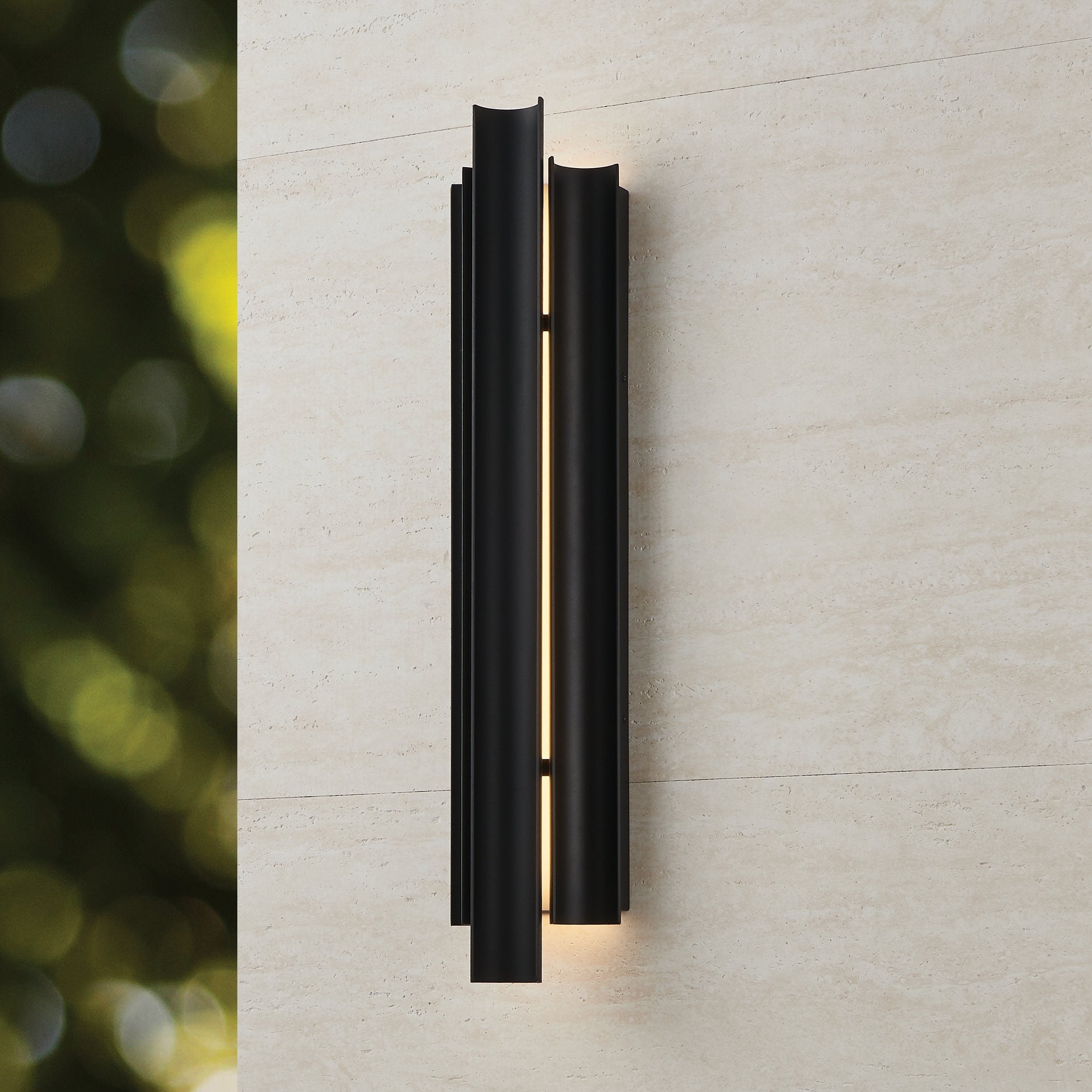 Kestrel 30 Inch 3 Light Textured Black 5Cct Led Exterior Wall Sconce
