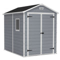 Keter Manor Large 6 X 8 Ft. Grey Resin Outdoor Backyard Garden Storage Shed