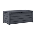 Keter Brightwood Plastic 120 Gallon Deck Box Storage Container