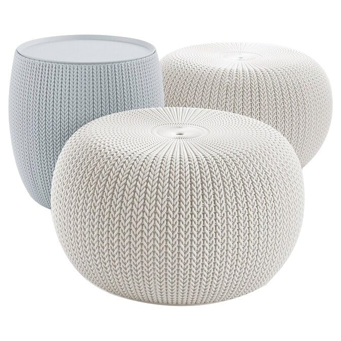 Keter 3 Piece Cozy Urban Knit Indoor Outdoor Set