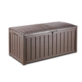 Keter Glenwood 101 Gal. Brown Plastic Outdoor Patio Deck Storage Box