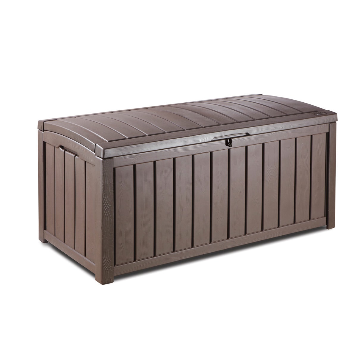 Keter Glenwood 101 Gal. Brown Plastic Outdoor Patio Deck Storage Box