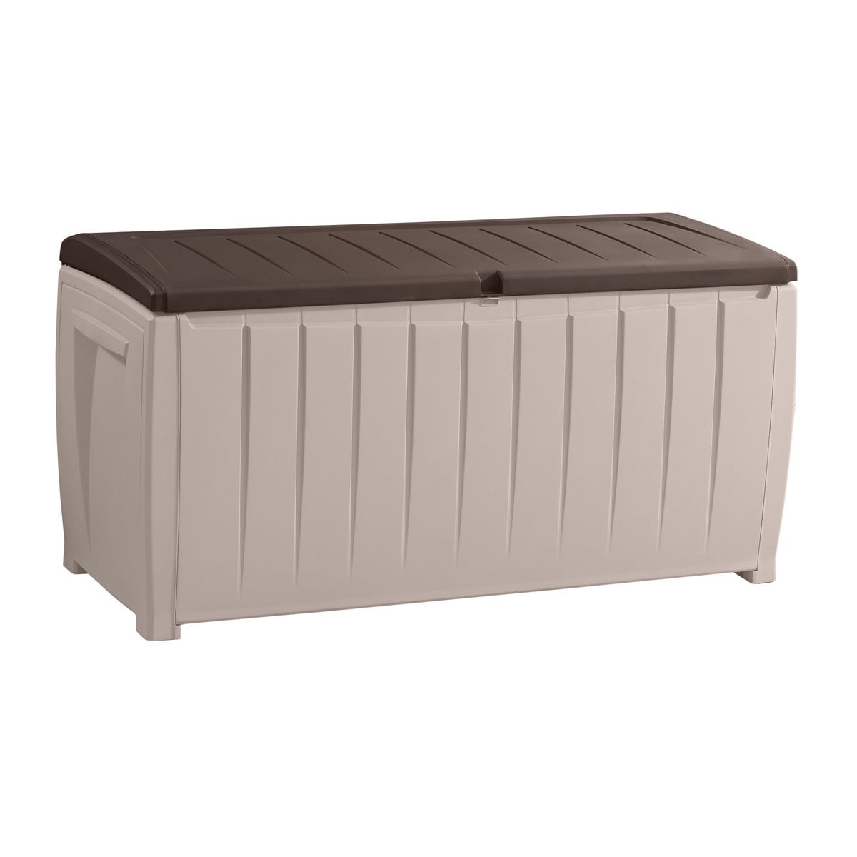 Keter Novel 90 Gallon Brown Plastic Deck Storage Box