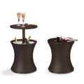 Havenside Home Nantucket Brown Wicker Outdoor Ice Cooler Table
