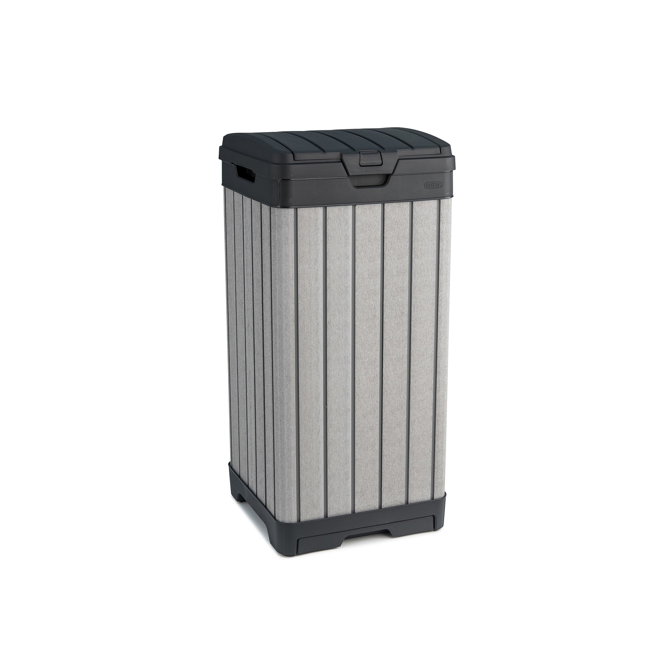Keter Rockford Duotech 39 Gallon Plastic Resin Outdoor Trash Can