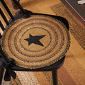 Vhc Brands Primitive Tabletop Kitchen Prim Grove Star Tan Jute Appliqued Round Chair Pad Set Of 6