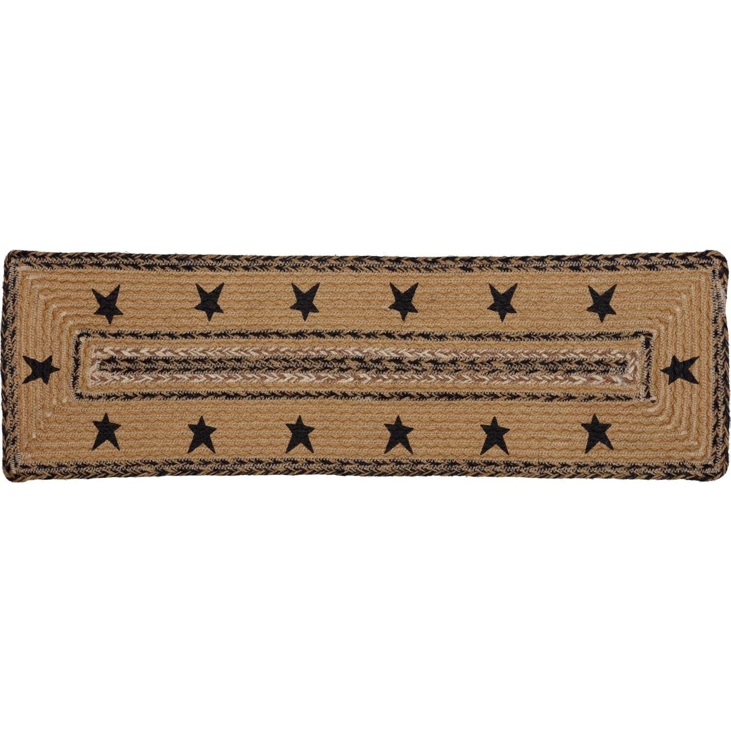 Primitive Flooring Prim Grove Stars Border Tan Jute Rectangle Stair Tread 8.5 X 23