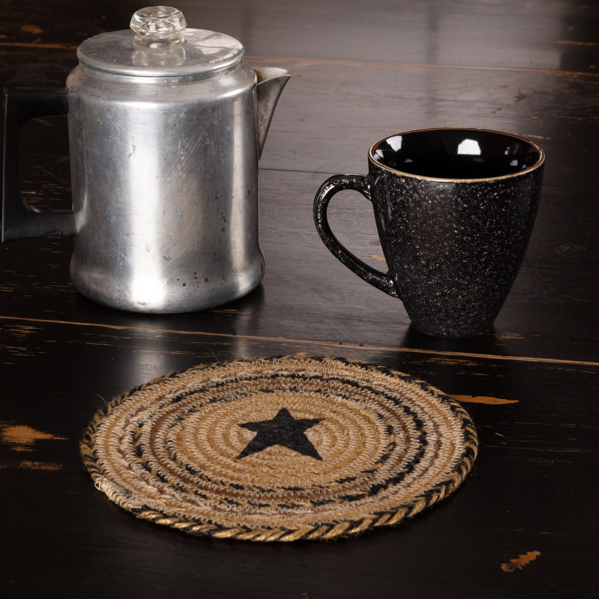 Kettle Grove Jute Trivet Stencil Star 8 Trivet 8