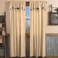 Vhc Dark Creme Tan Primitive Country Curtains Kettle Grove Crow And Star Floral Panel With Valance Pair