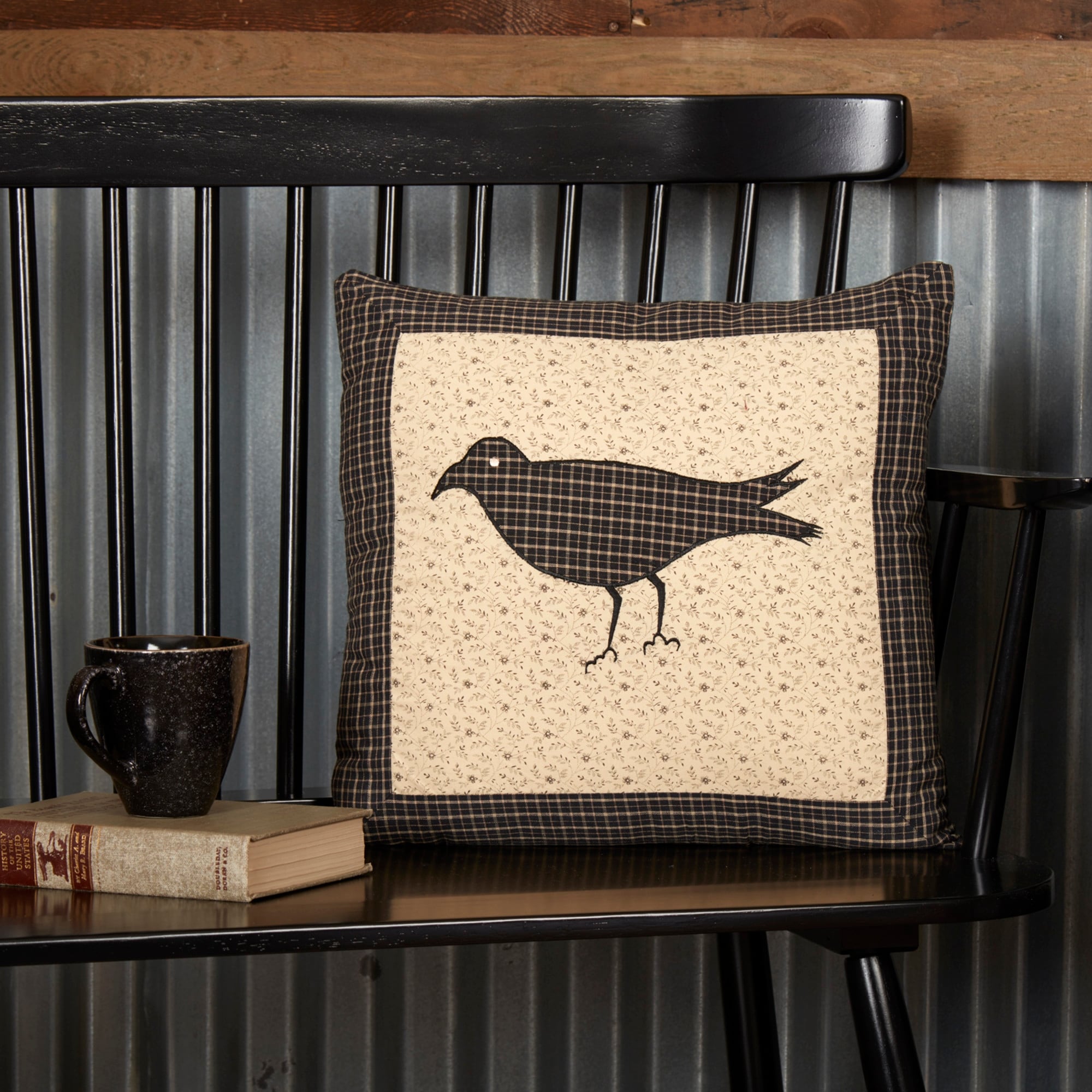 Kettle Grove Filledthrow Pillow Crow 16X16