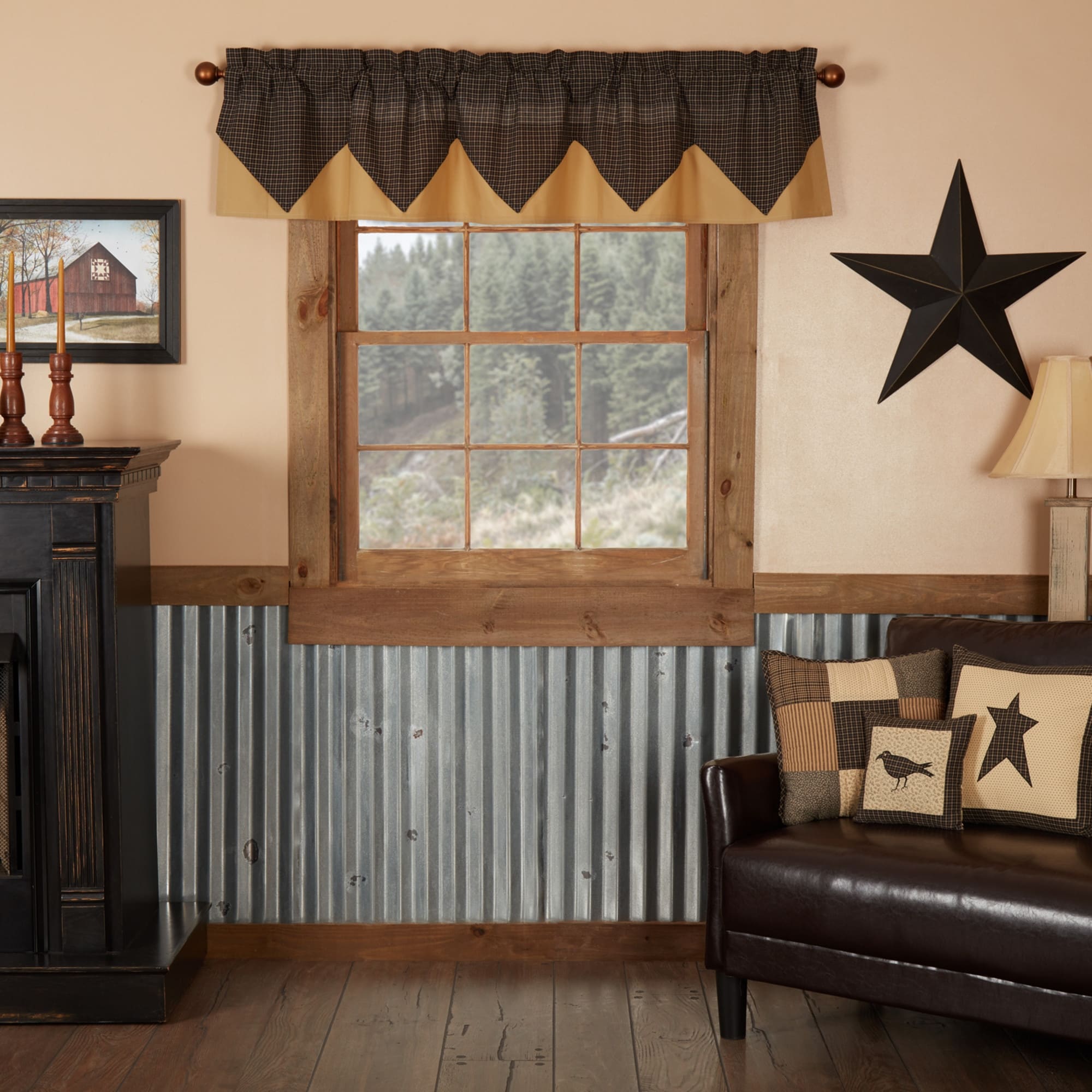 Kettle Grove Plaid Valance Layered 16X72 Valance 16X72