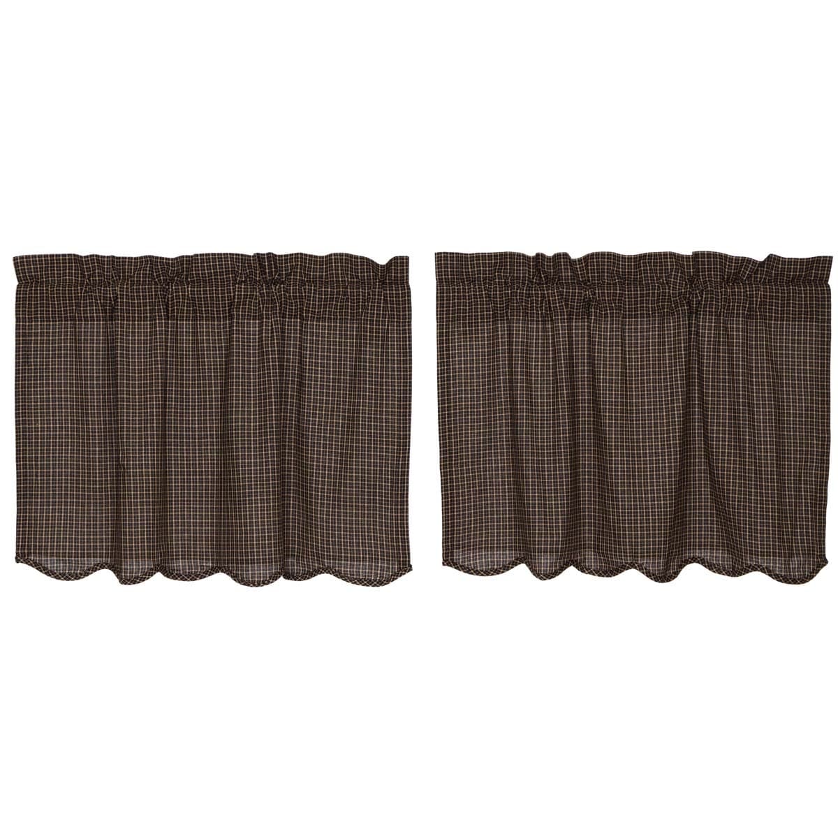Kettle Grove Scalloped Lined Plaid Tier Set