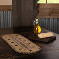 Vhc Brands Tan Jute Primitive Prim Grove Stars Border Star Stenciled Oval Table Runner