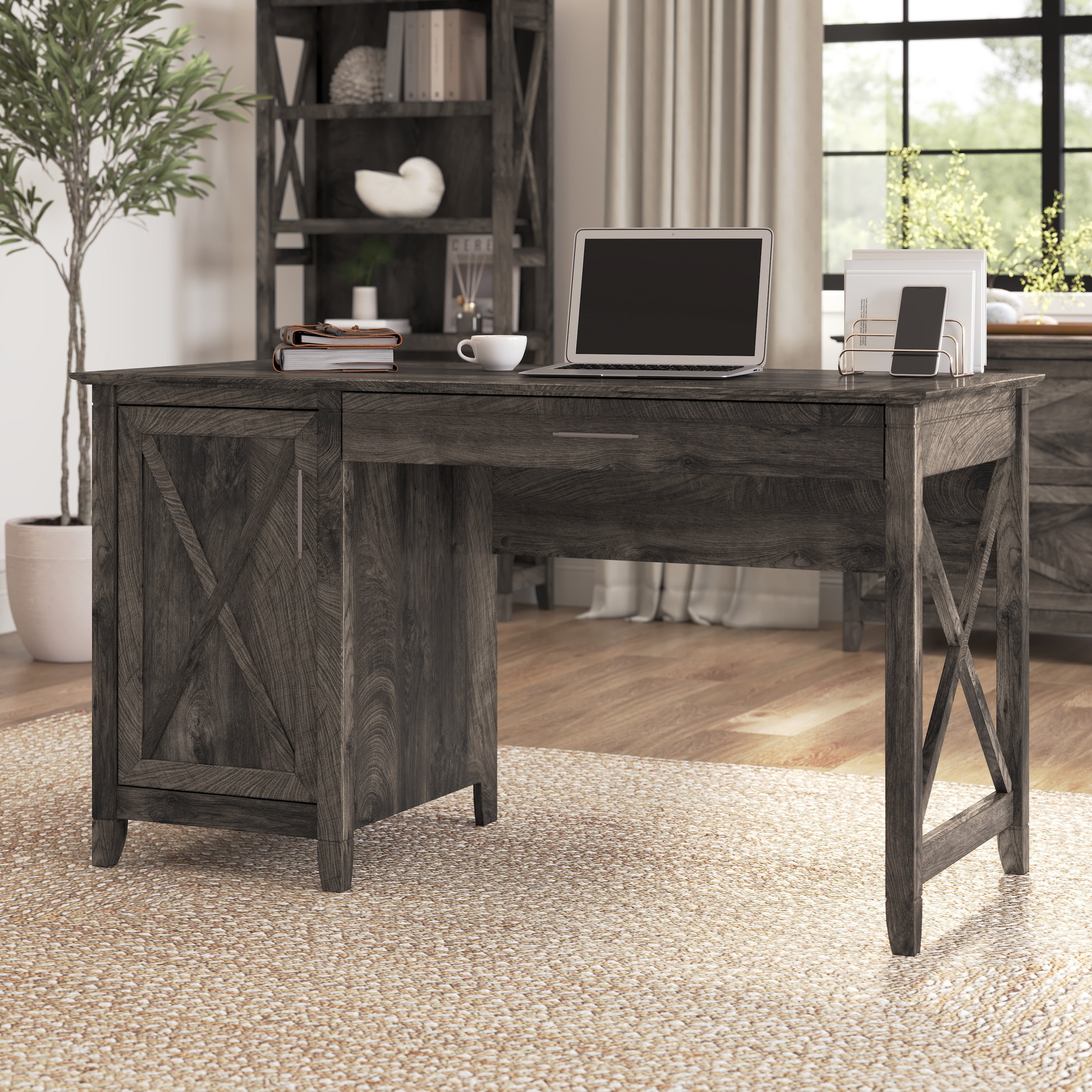 The Gray Barn Hatfield 54 Inch Computer Desk With Storage