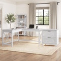 The Gray Barn Hatfield 60 Inch L Desk With 2 Drawer File Cabinet