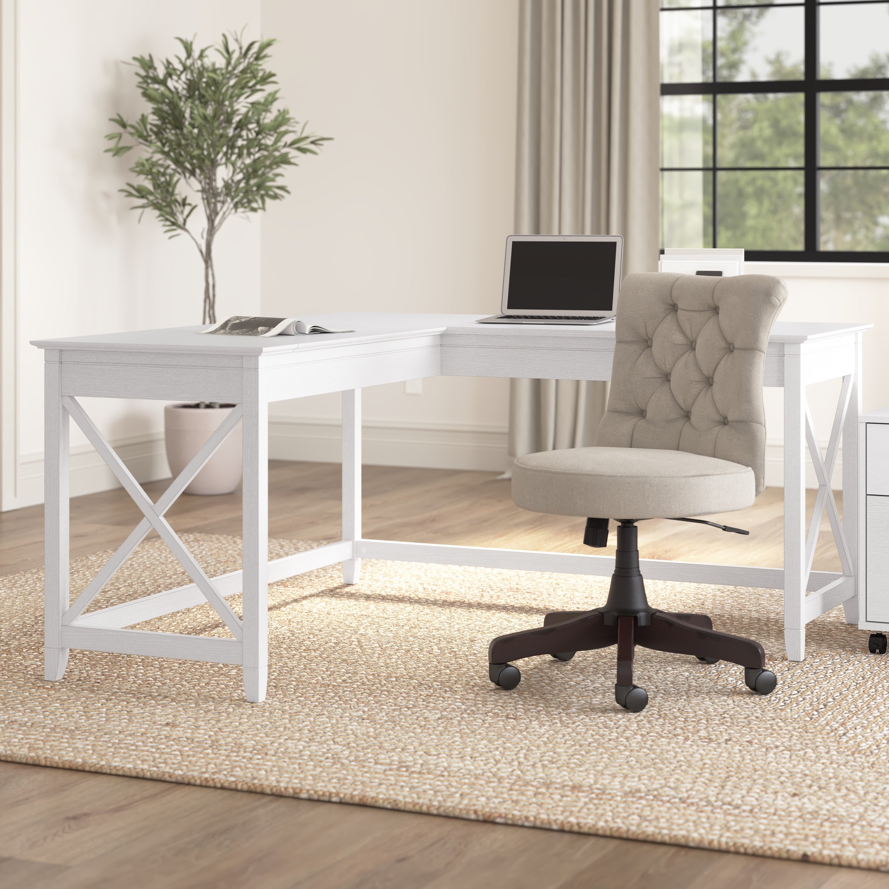 The Gray Barn Hatfield 60 Inch L Shaped Desk