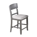 Keyan Counter Height Chair Set Of 2 Foam Gray Fabric Seat Wood
