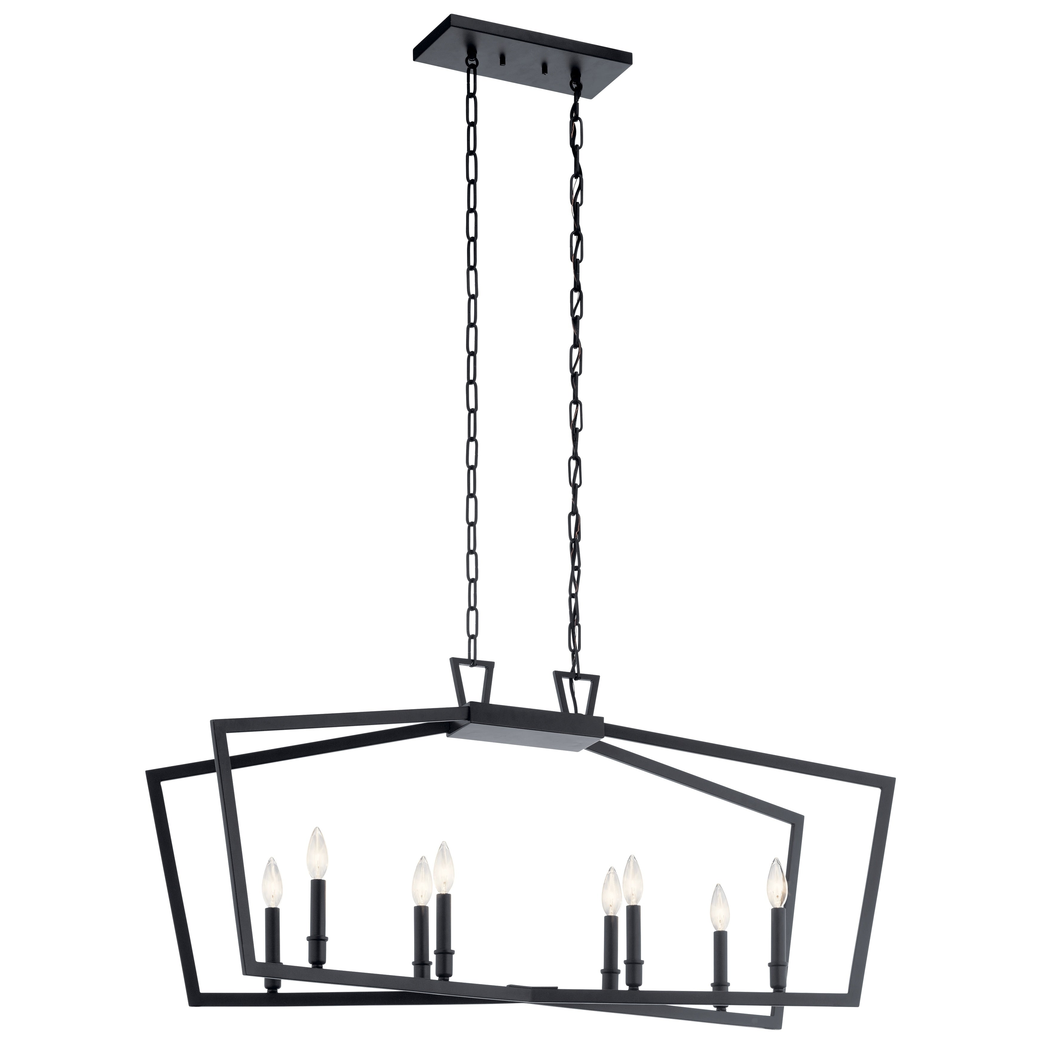 Kichler Abbotswell 8 Light Linear Chandelier Black