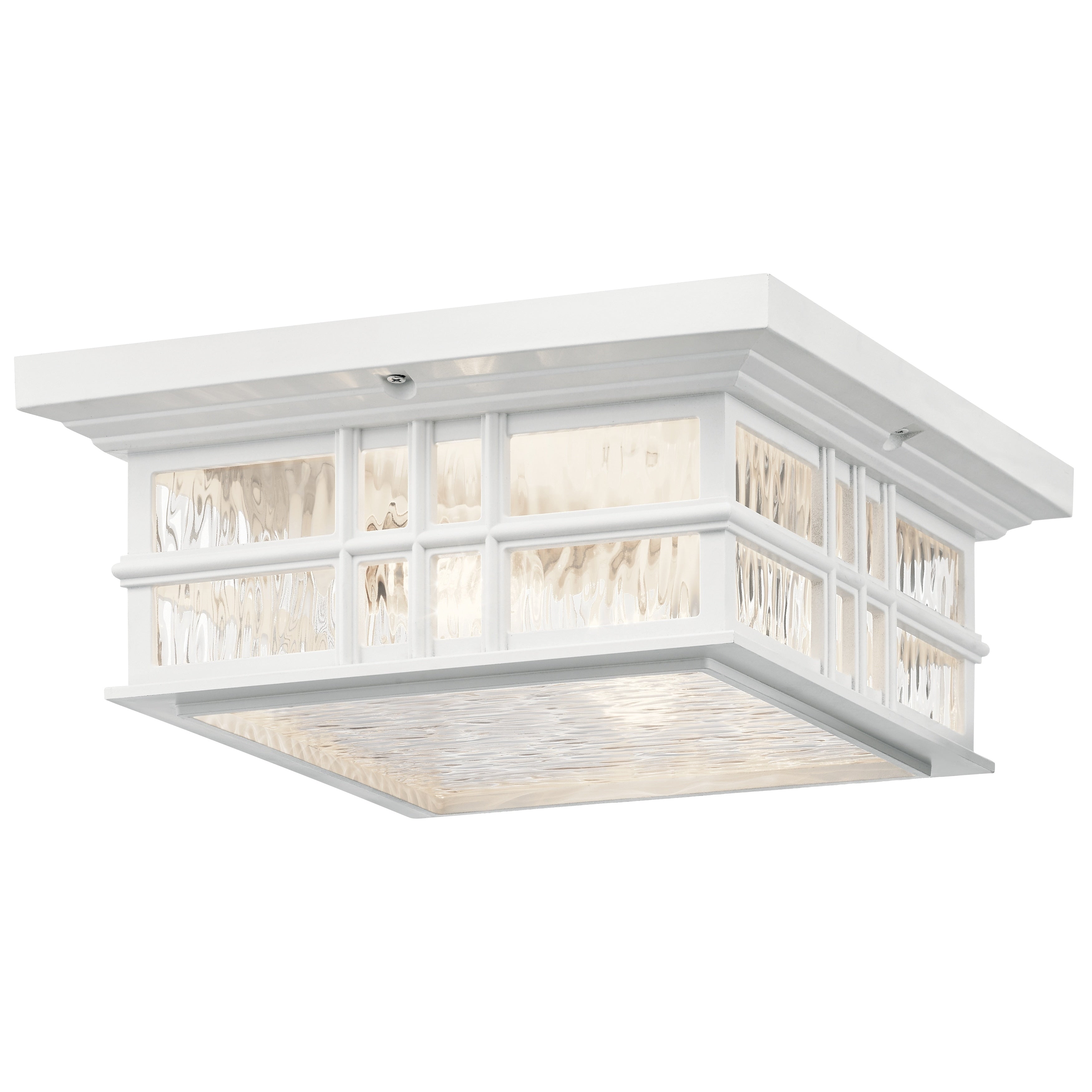 Kichler Beacon Square 2 Light White Outdoor Flush Mount