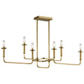 Kichler Lighting Alden Collection 6 Light Natural Brass Linear Chandelier