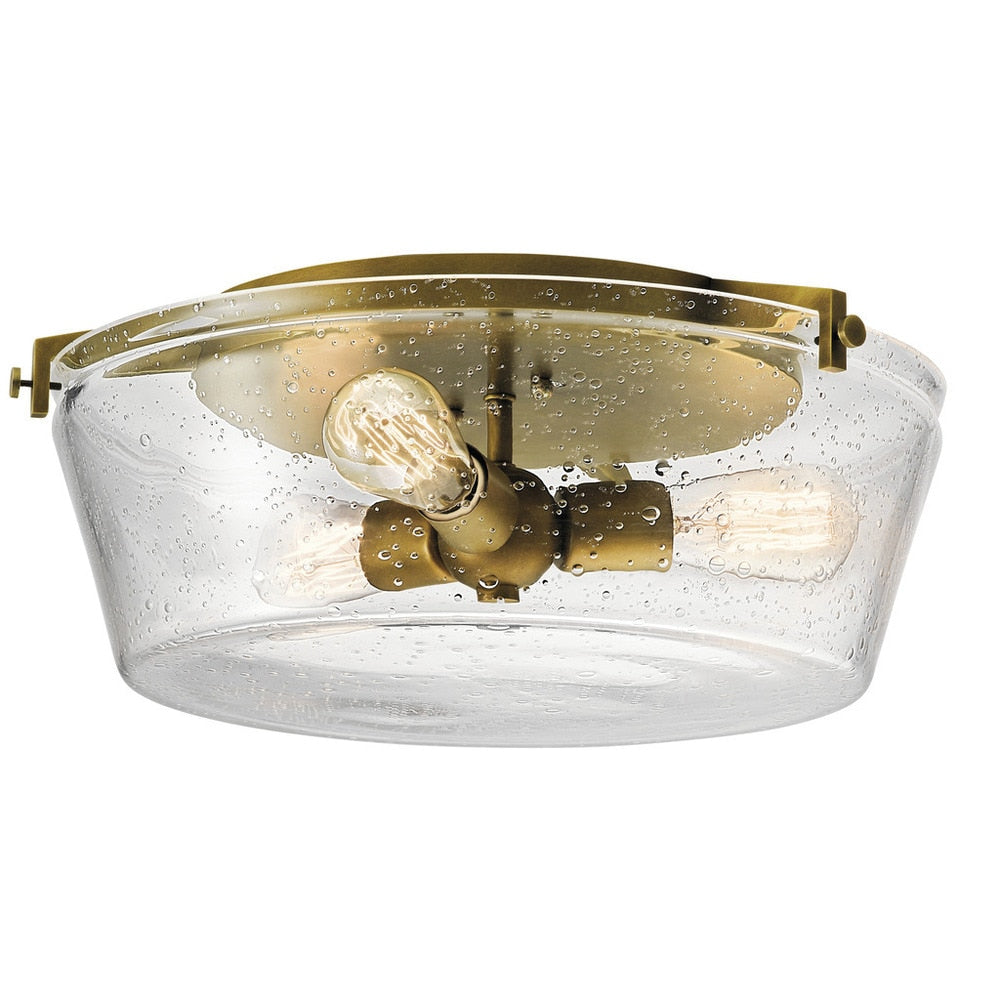Kichler Lighting Alton Collection 3 Light Natural Brass Flush Mount