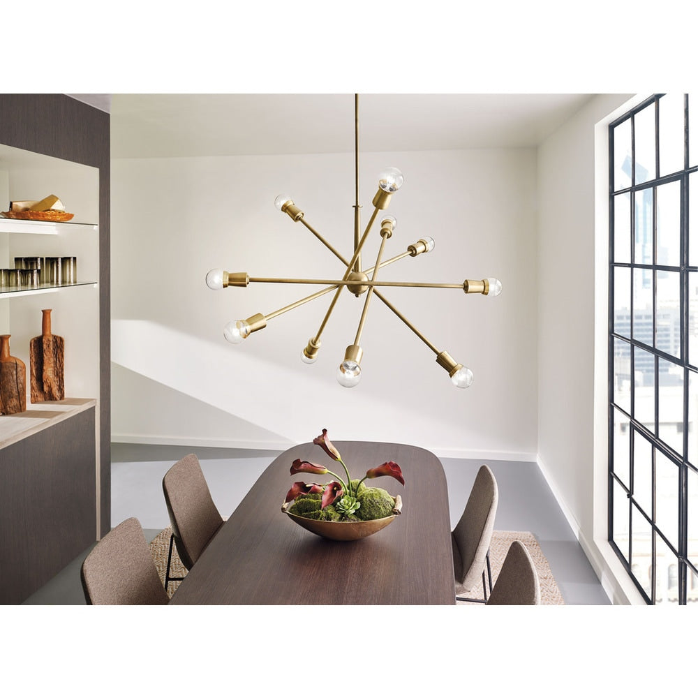 Kichler Lighting Armstrong Collection 10 Light Natural Brass Chandelier