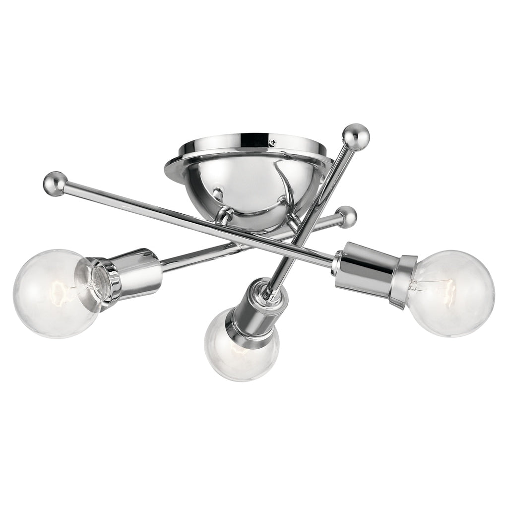 Kichler Lighting Armstrong Collection 3 Light Chrome Flush Mount