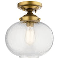 Kichler Lighting Avery 1 Light Semi Flush Mount Natural Brass