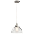 Carbon Loft Reno 1 Light Brushed Nickel Half Orb Glass Mini Pendant