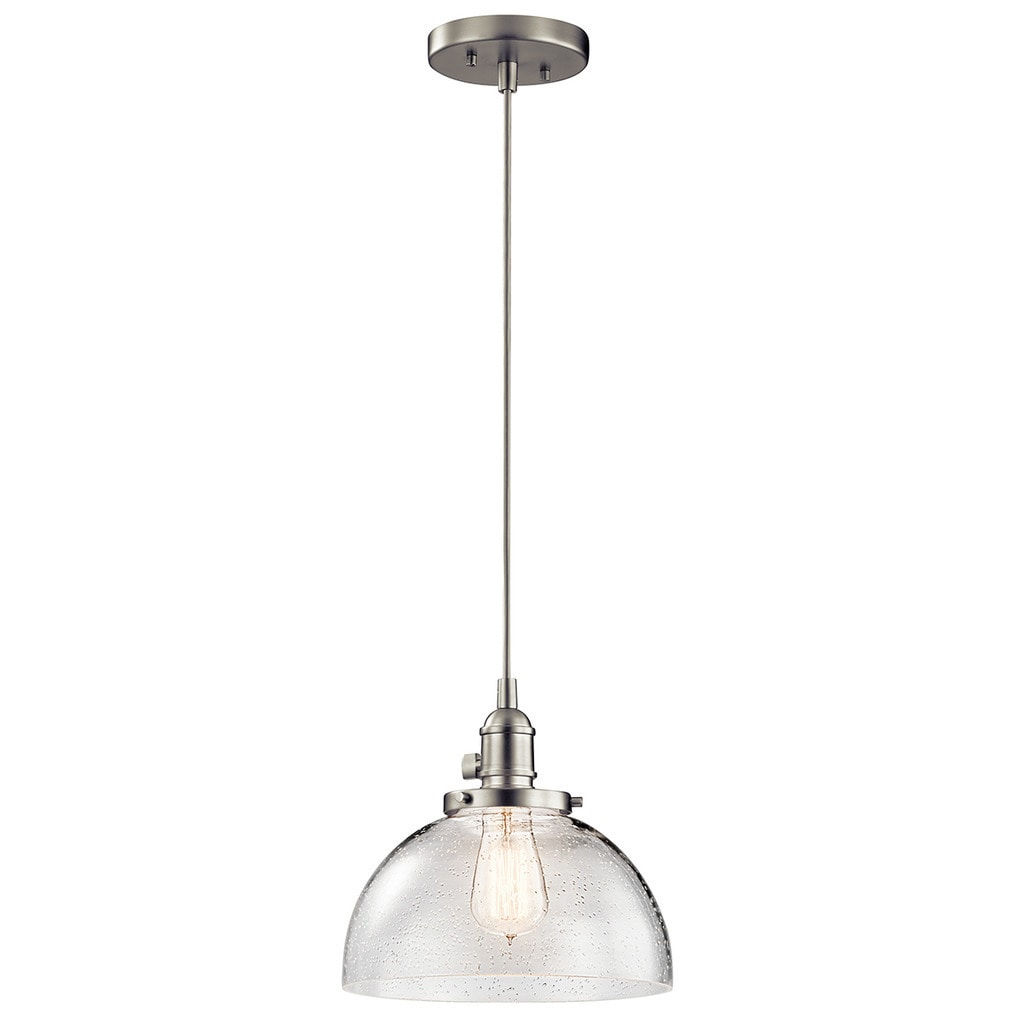 Carbon Loft Reno 1 Light Brushed Nickel Half Orb Glass Mini Pendant