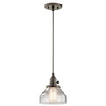 Carbon Loft Reno 1 Light Bronze Curved Glass Mini Pendant