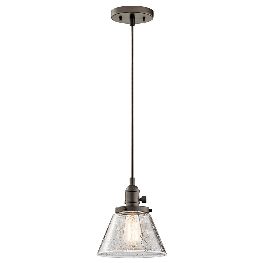 Carbon Loft Reno 1 Light Bronze Flared Glass Mini Pendant