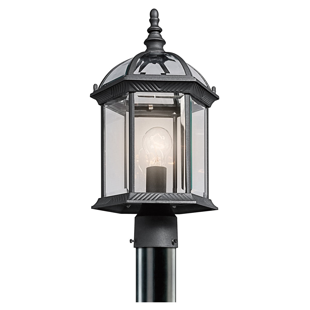Gracewood Hollow Lleshanaku 1 Light Black Outdoor Post Lantern
