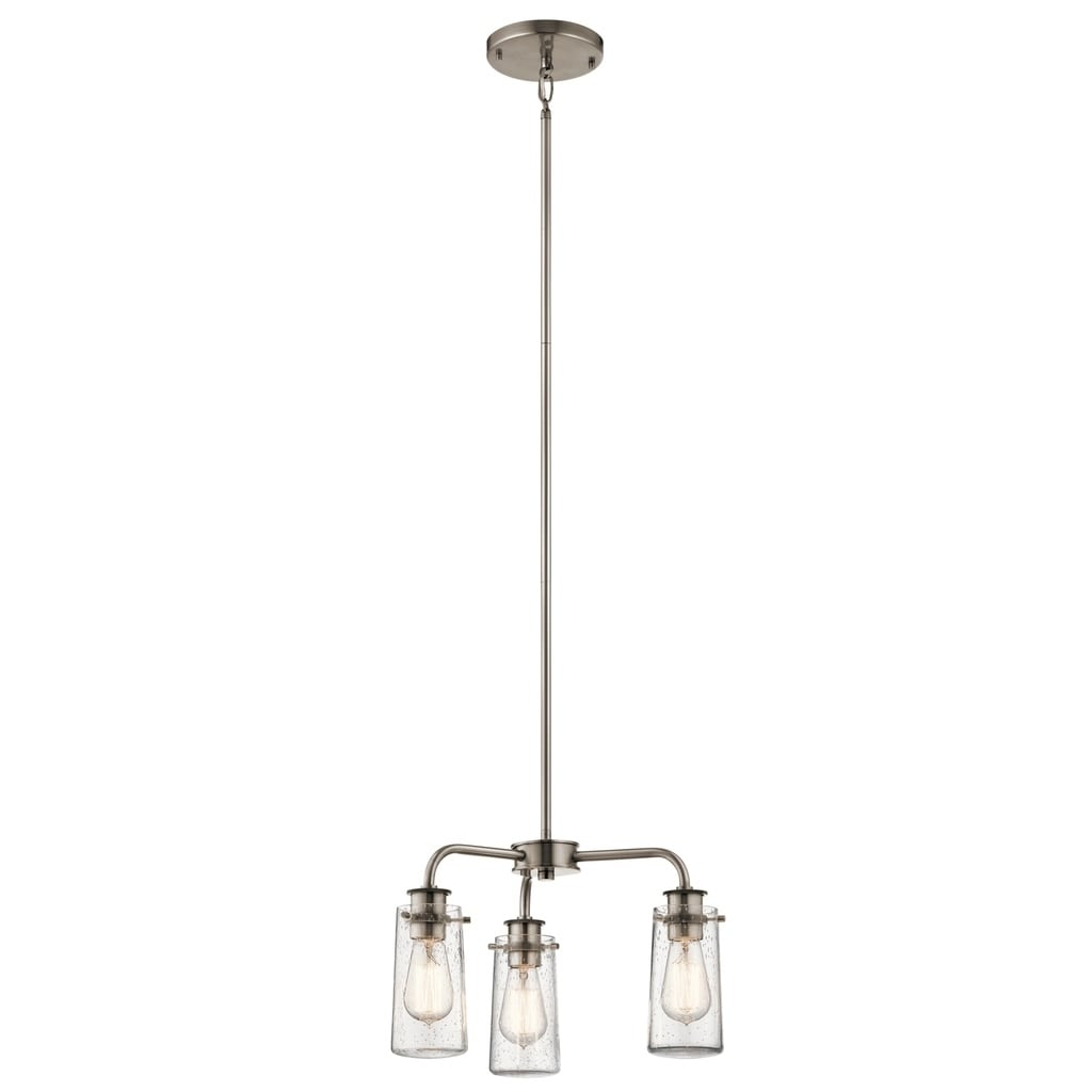 Kichler Lighting Braelyn 3 Light Pewter Chandelier Semi Flush