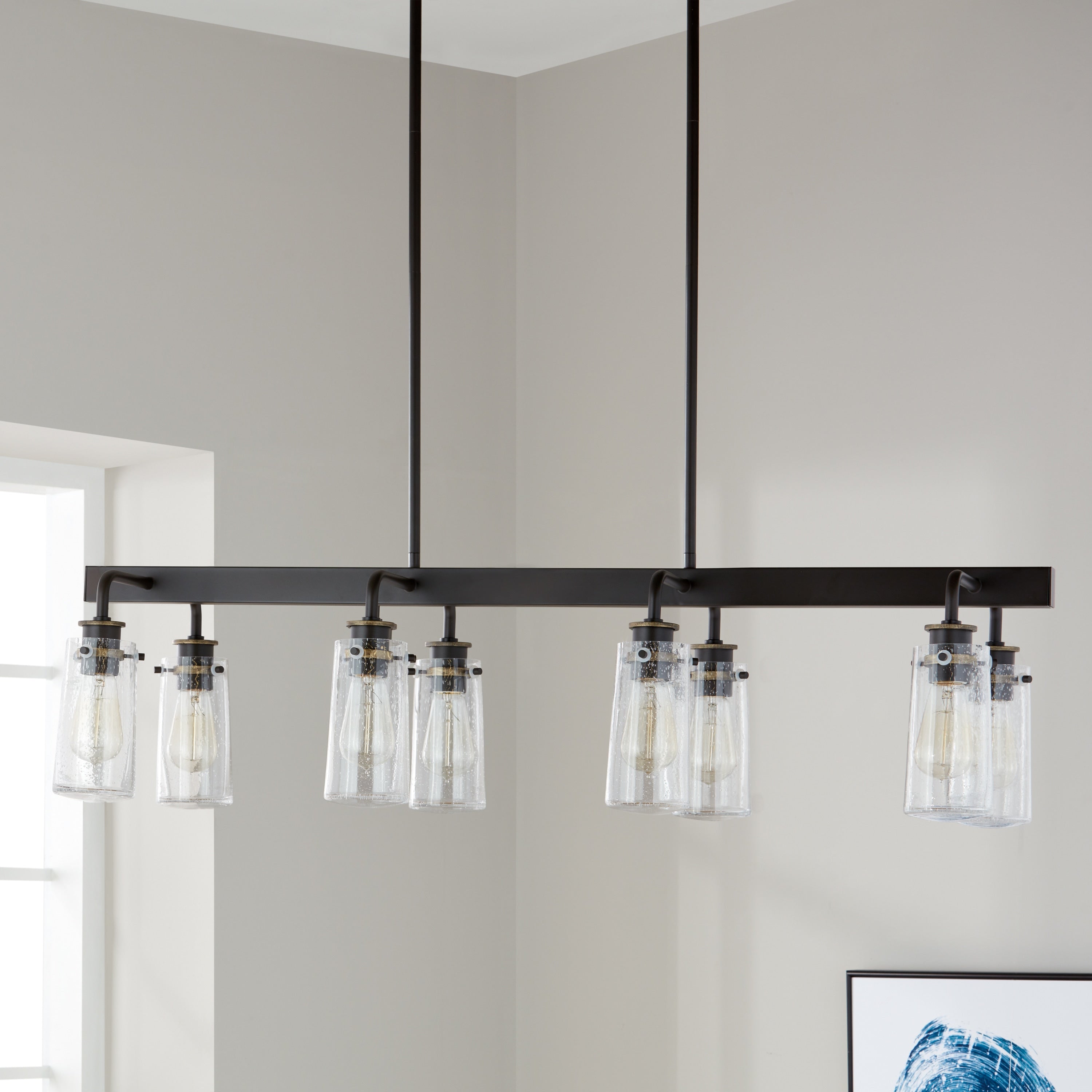 Kichler Lighting Braelyn Collection 8 Light Olde Bronze Linear Chandelier