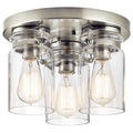 Kichler Lighting Brinley Collection 3 Light Brushed Nickel Flush Mount