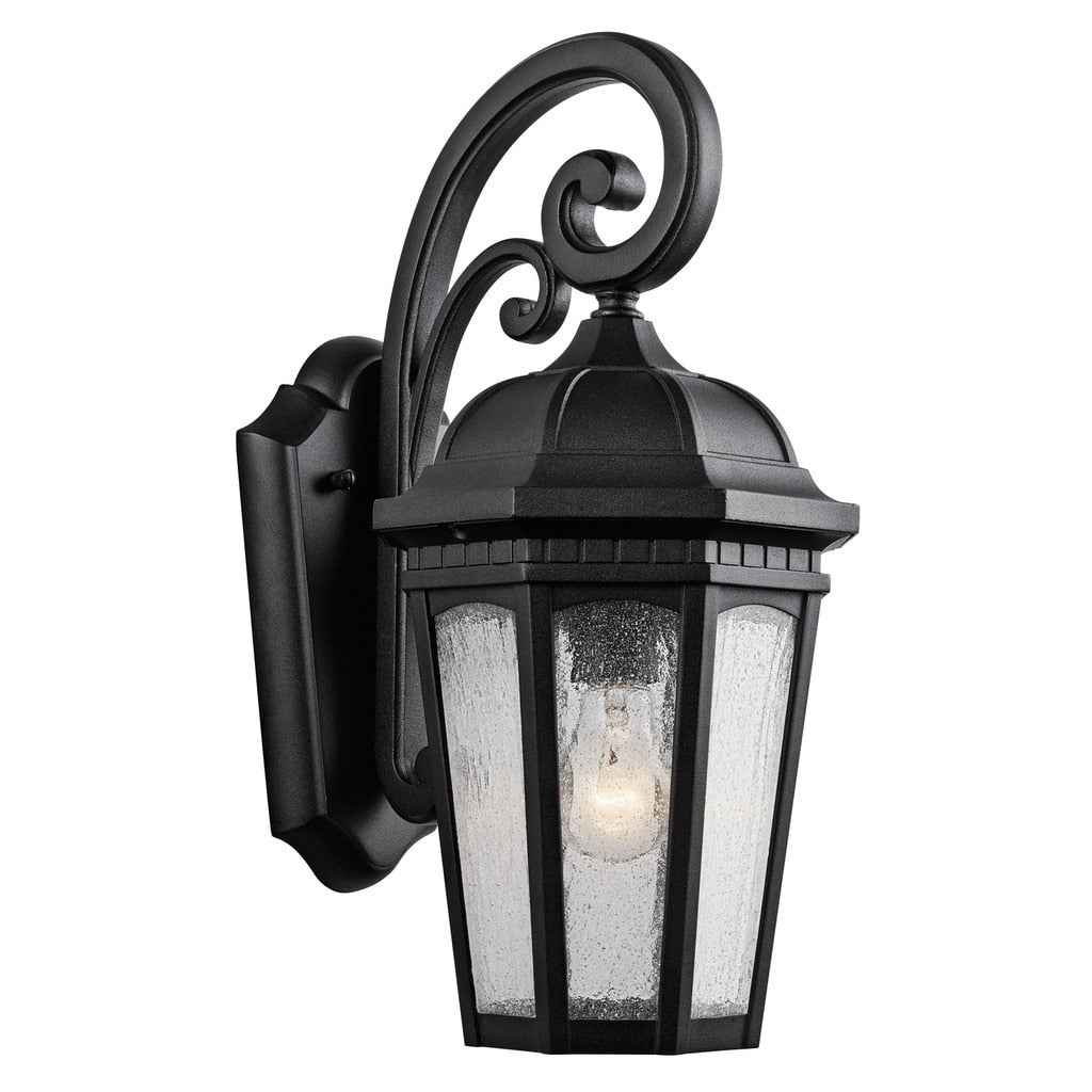 Kichler Lighting Courtyard Collection 1 Light Textured Black Outdoor Wall Lantern