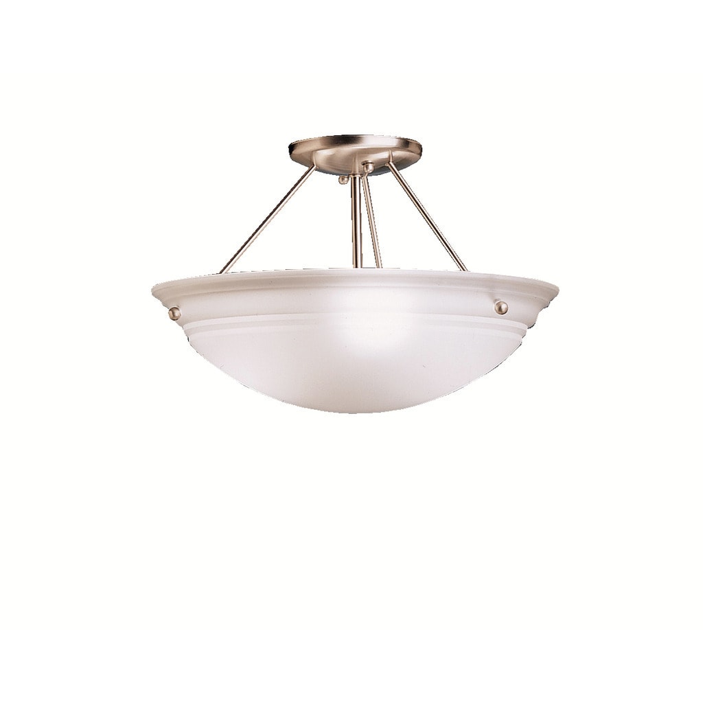 Porch Den Cargill 3 Light Brushed Nickel Semi Flush Mount