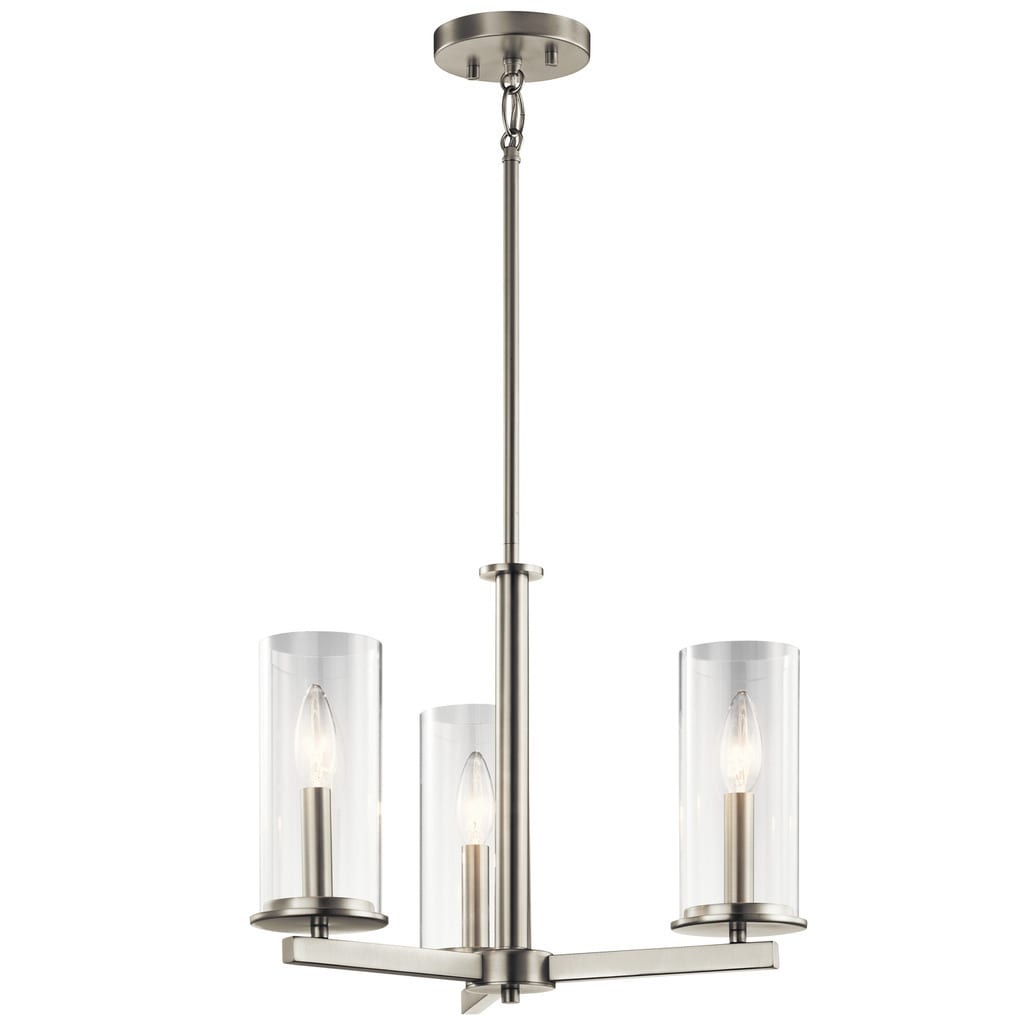 Strick Bolton Marclay 3 Light Brushed Nickel Chandelier Semi Flush Mount