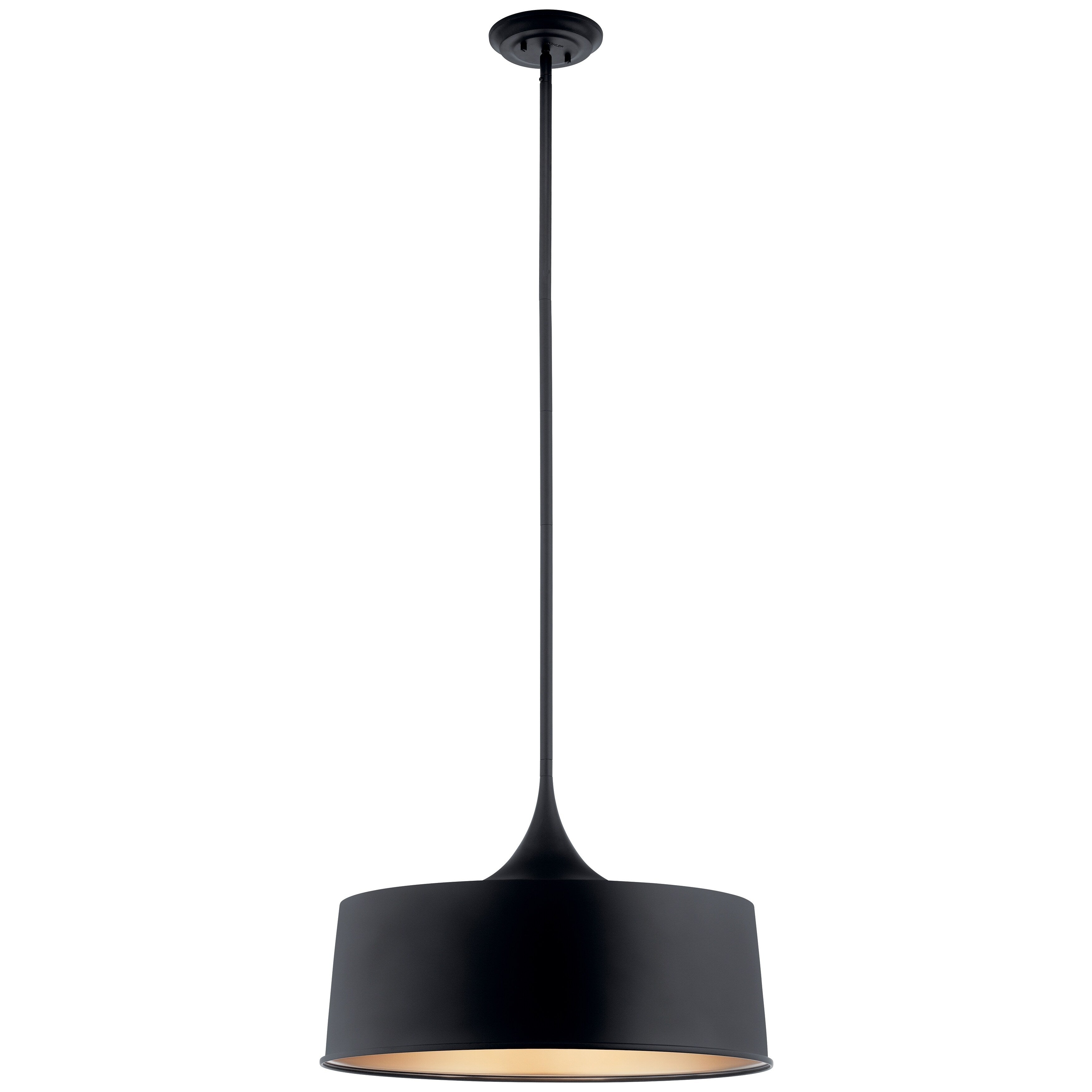 Kichler Lighting Elias 1 Light Pendant Semi Flush Light Black