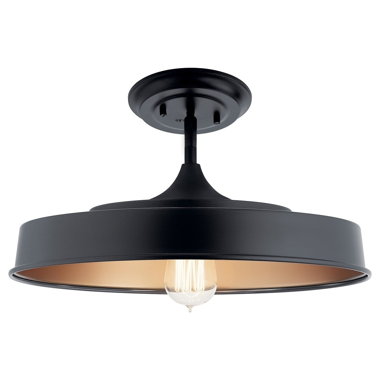 Kichler Lighting Elias 1 Light Semi Flush Mount Ceiling Light Black