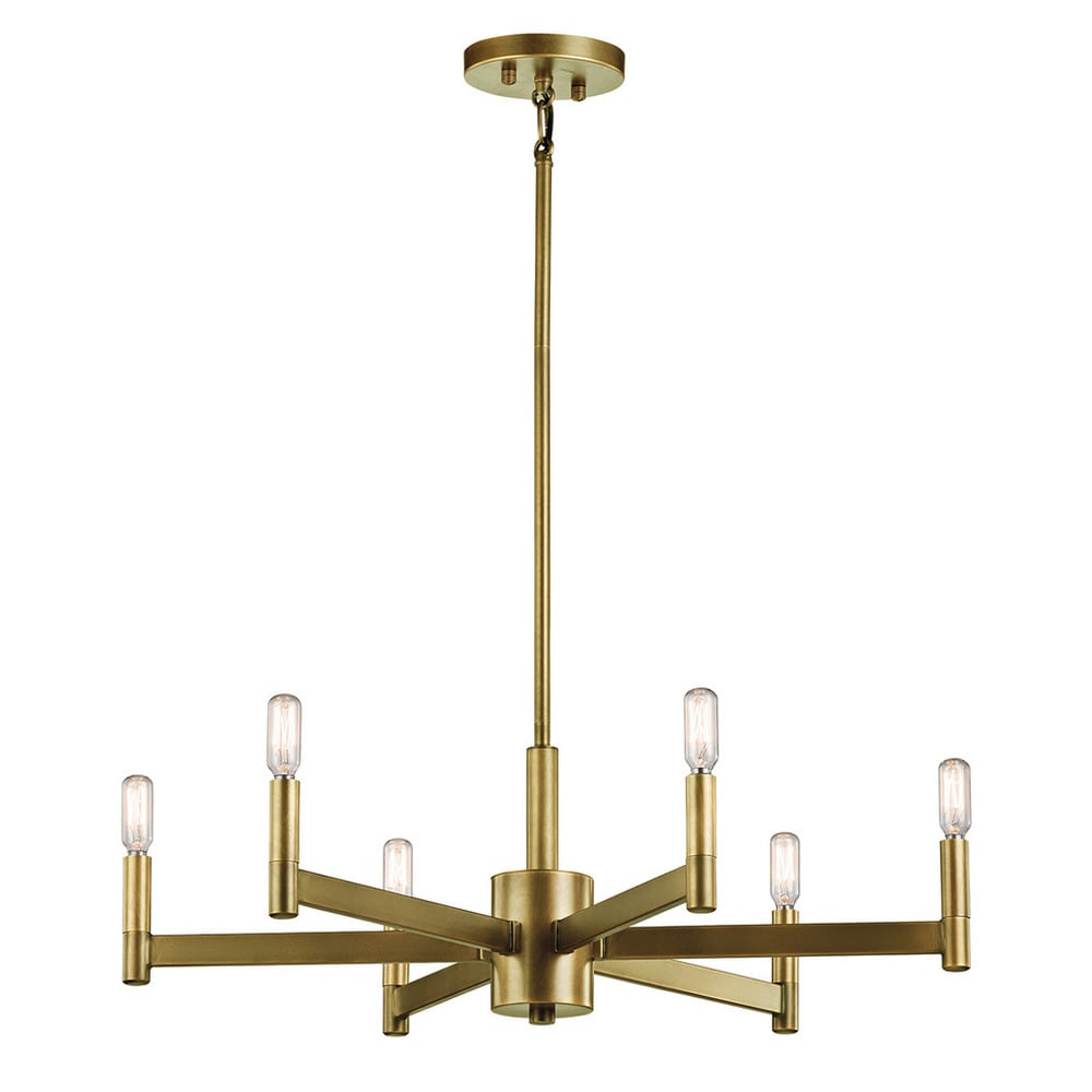 Kichler Lighting Erzo Collection 6 Light Natural Brass Chandelier
