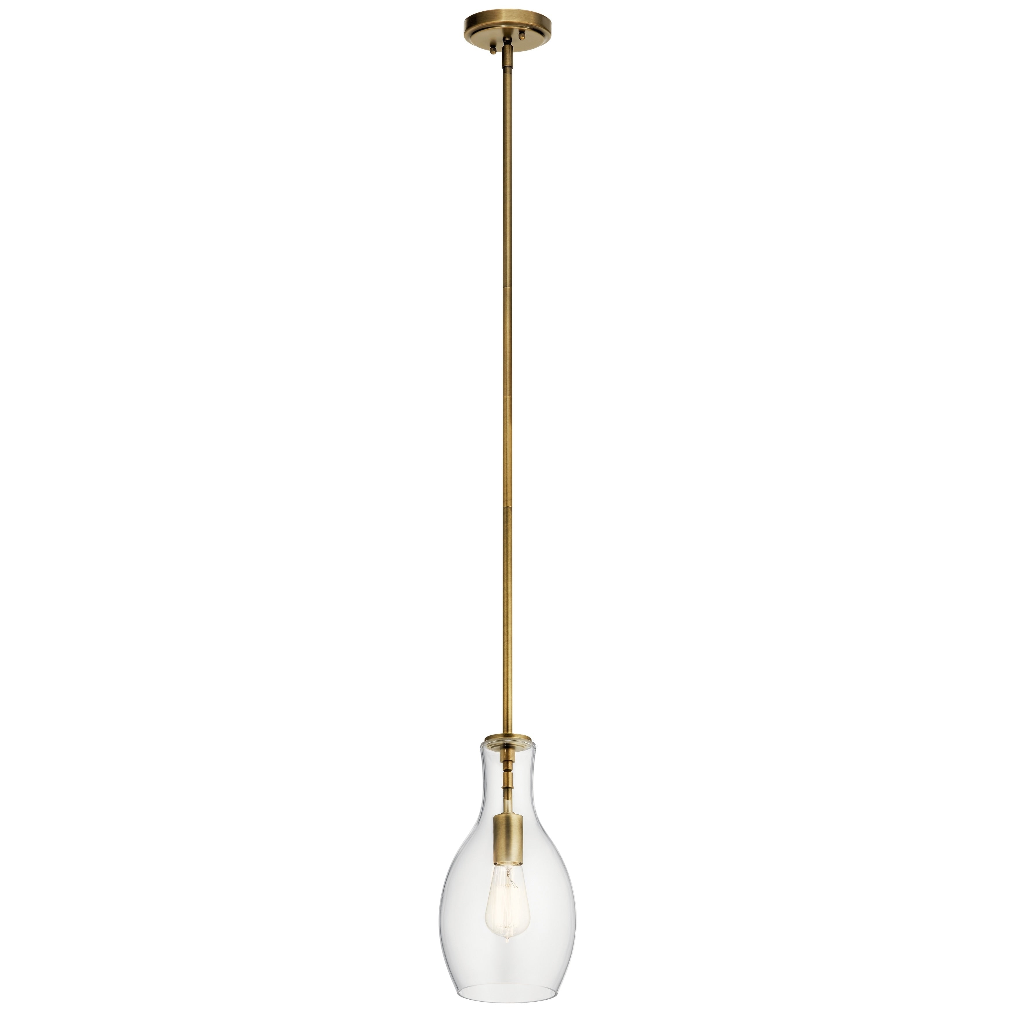 Kichler Lighting Everly 1 Light Mini Pendant Natural Brass