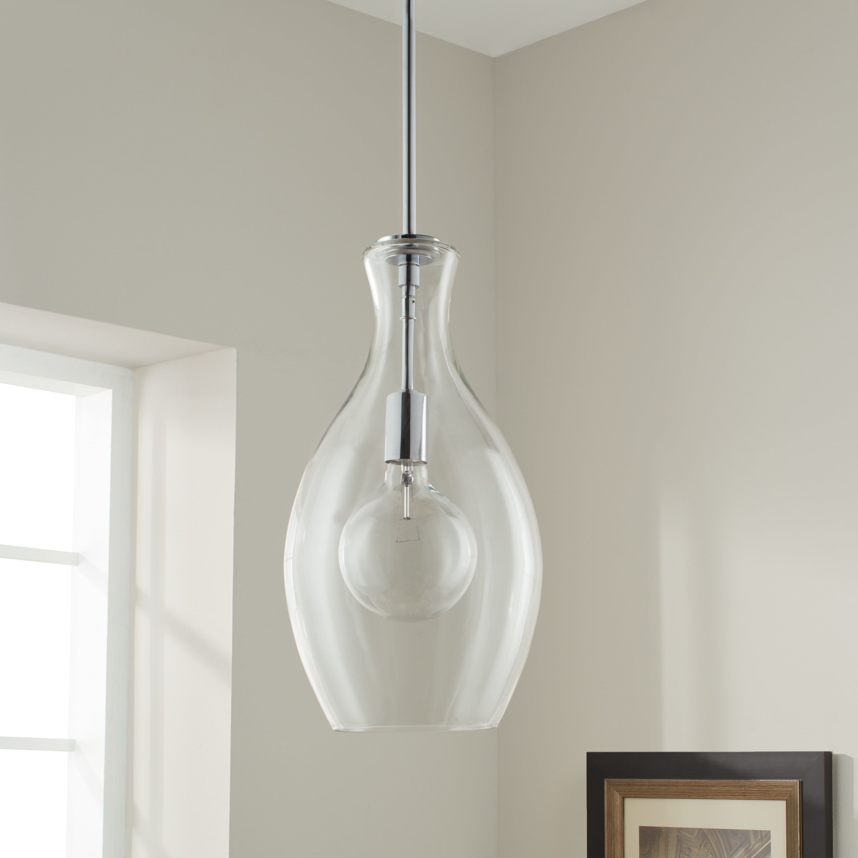 Kichler Lighting Everly Collection 1 Light Chrome Pendant 8.75 Inch Diameter