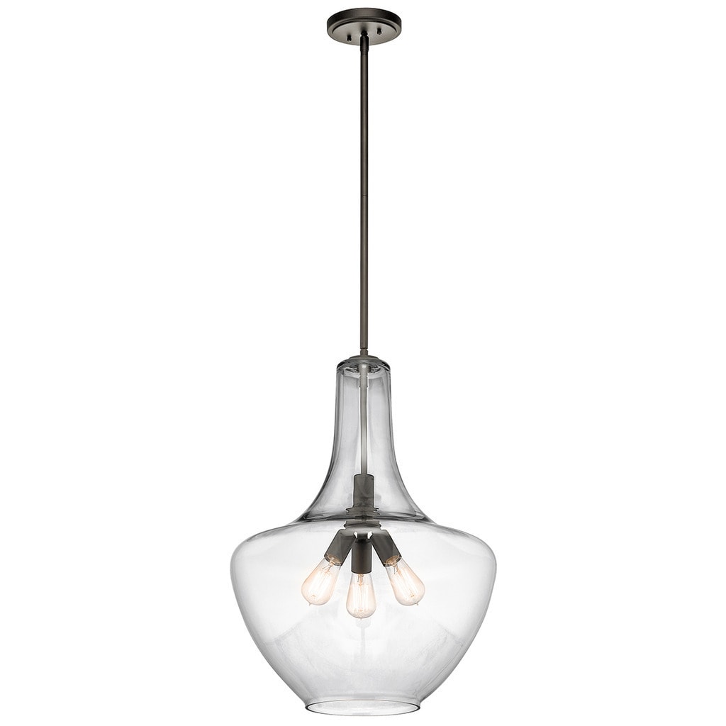 Kichler Lighting Everly Collection 3 Light Olde Bronze Pendant 20 Inch Diameter