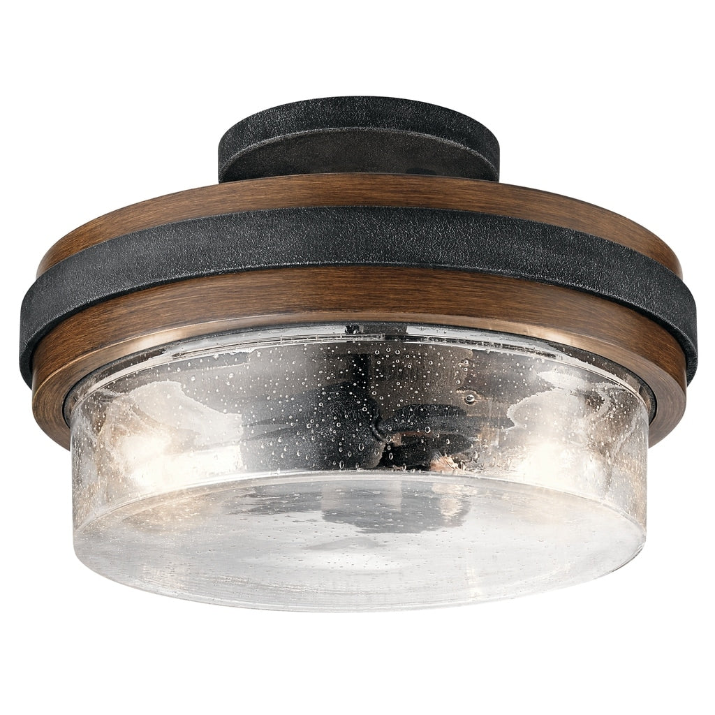 Kichler Lighting Grand Bank Collection 2 Light Auburn Stained Semi Flush Mount