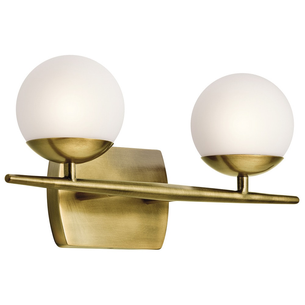 Kichler Lighting Jasper Collection 2 Light Natural Brass Halogen Bath Vanity Light