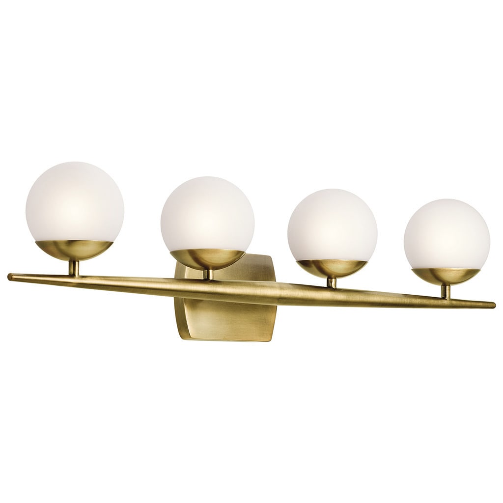 Kichler Lighting Jasper Collection 4 Light Natural Brass Halogen Bath Vanity Light