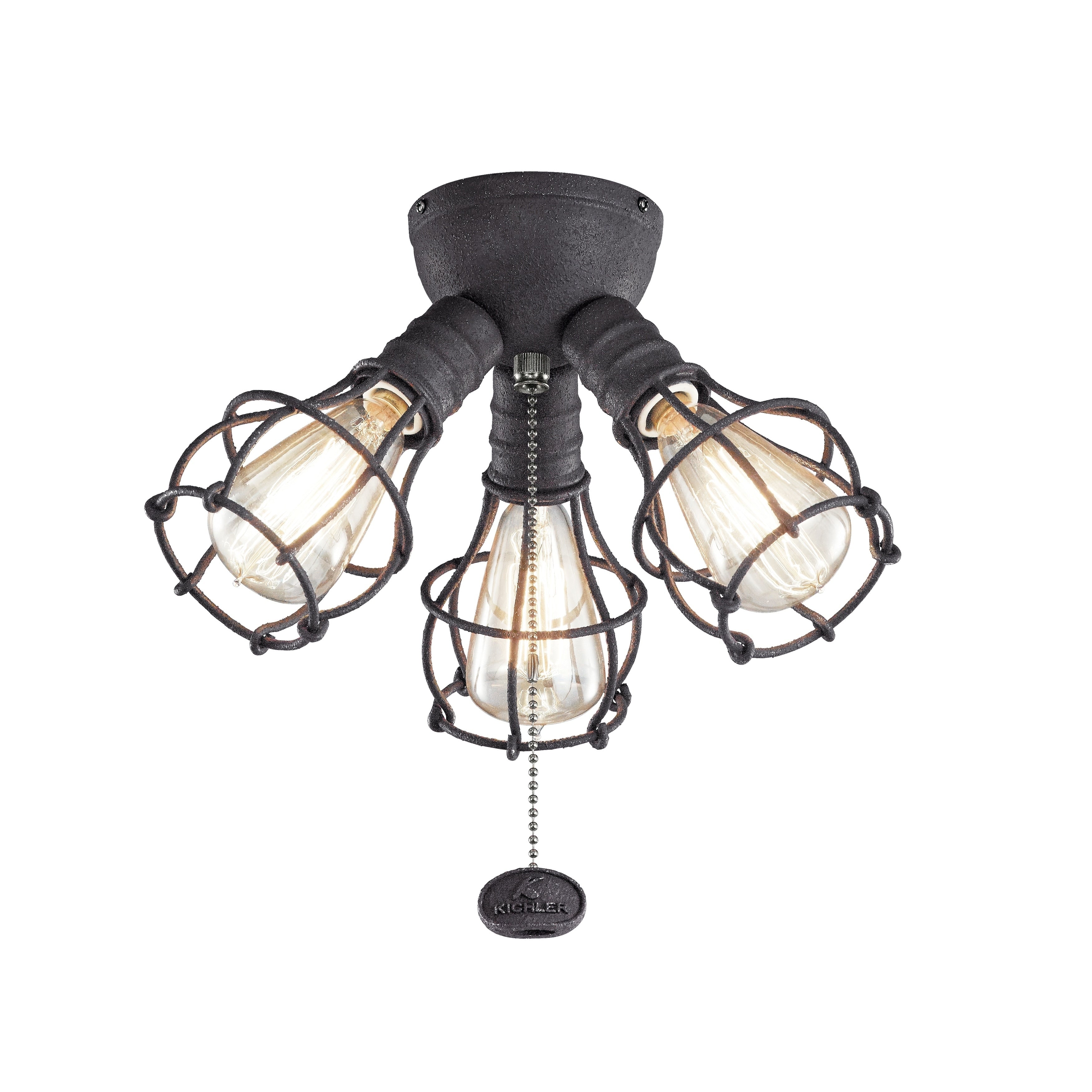 Kichler Lighting Led Industrial 3 Light Fixture Distressed Black