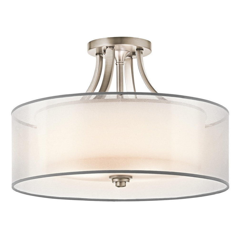 Kichler Lighting Lacey Collection 4 Light Antique Pewter Semi Flush Mount